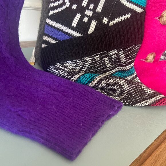 Preloved Cardigan; Reclaimed wool patchwork boho eco - Medium/Large - Picture 8 of 12